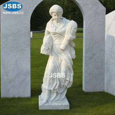 White Marble girl with wheat Statue, JS-C006D