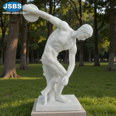 The white marble statue of the Discobolus (Discus Thrower), JS-C473