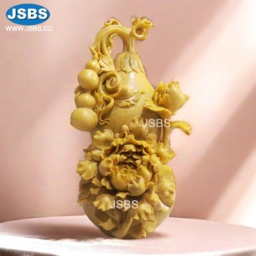 Yellow Marble Flower Feng Shui Gourd, JS-OM061