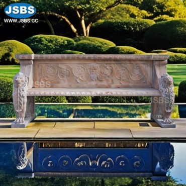 Marble Bench with lion for Armrest, JS-T018