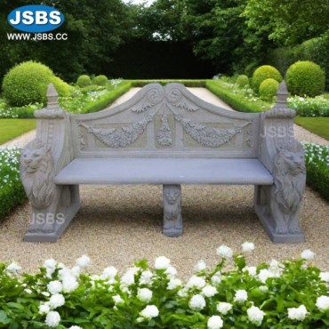 Sandstone Lions Bench with back, JS-T013