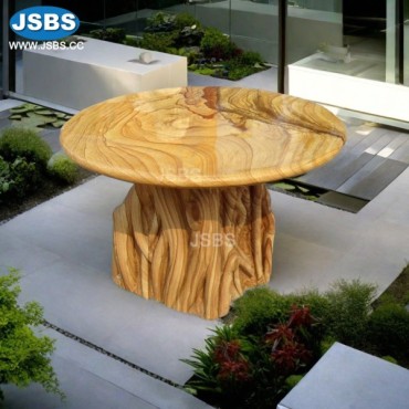 Stone Round Tree Root Designed Table, Stone Round Tree Root Designed Table